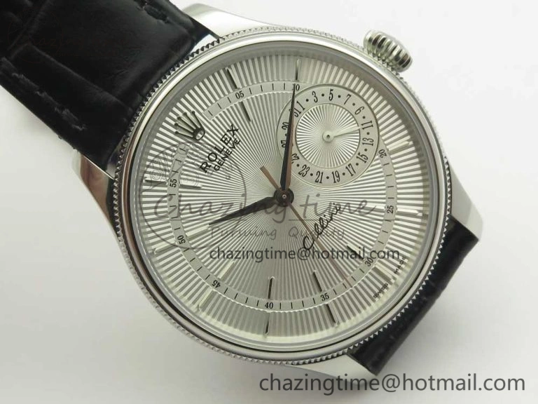 Cellini 50519 Real Date SS MK Best Edition Silver Dial Sticks Markers on Black Leather Strap A Casual 3319