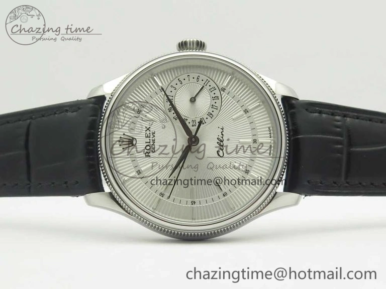 Cellini 50519 Real Date SS MK Best Edition Silver Dial Sticks Markers on Black Leather Strap A Casual 3319