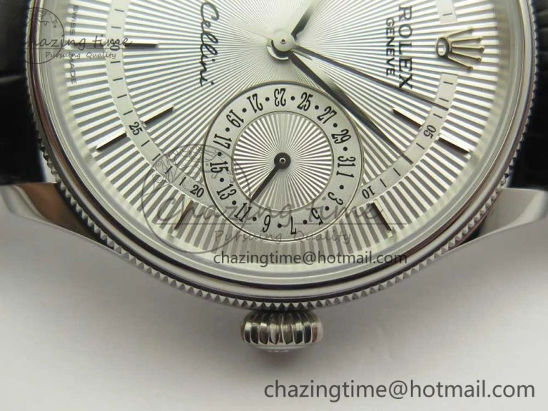Cellini 50519 Real Date SS MK Best Edition Silver Dial Sticks Markers on Black Leather Strap A Casual 3319