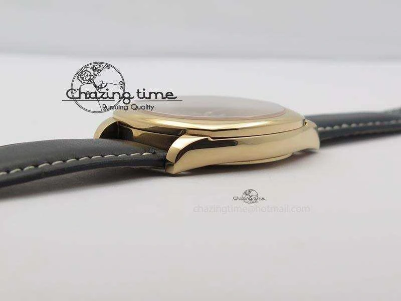 Upgraded Cellini Date RG Black Dial Numeral And Stick Markers On Black Leather Strap A 3875