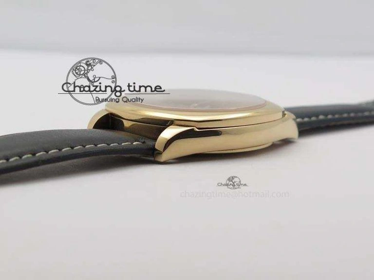 WellDesigned Cellini Date RG Rose Gold Dial Numeral Markers On Black Leather Strap A 3884