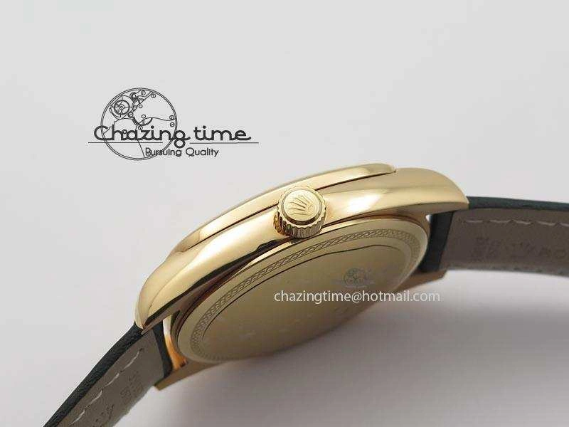 WellDesigned Cellini Date RG Rose Gold Dial Numeral Markers On Black Leather Strap A 3884