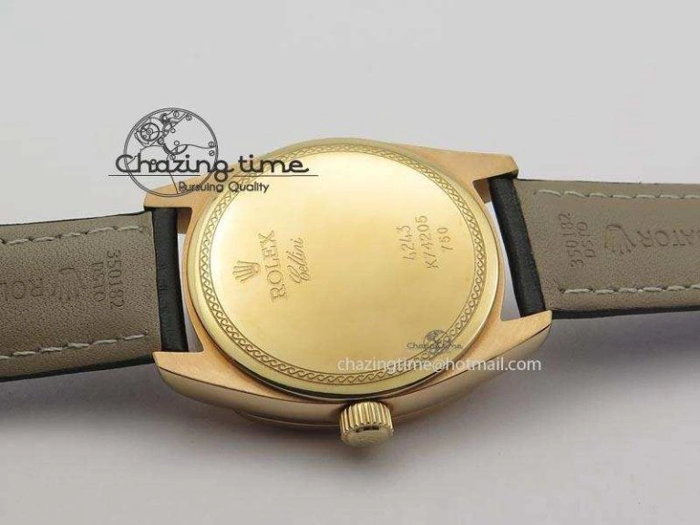 WellDesigned Cellini Date RG Rose Gold Dial Numeral Markers On Black Leather Strap A 3884