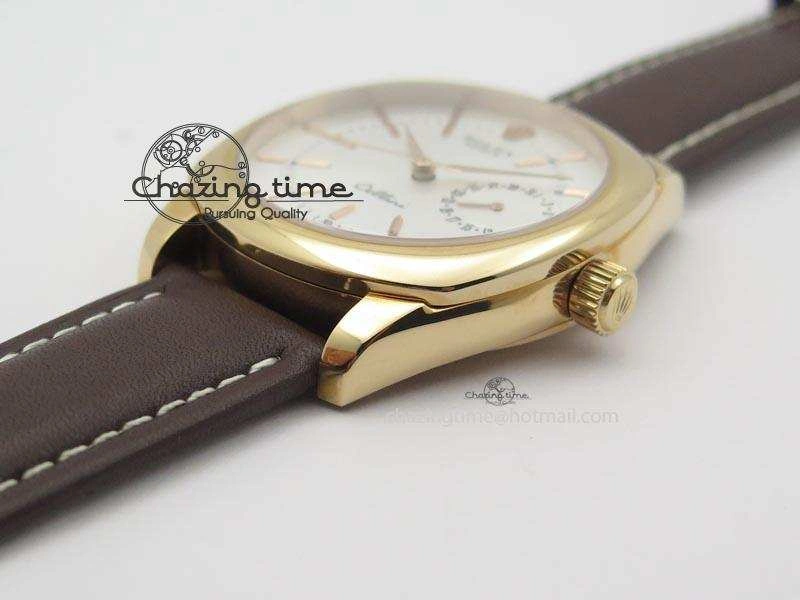 Minimalist Cellini Date RG Silver Dial Stick Markers On Brown Leather Strap A 3878