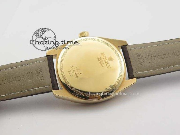 Cellini Date RG White Dial Numeral And Stick Markers On Brown Leather Strap A TravelReady 3886