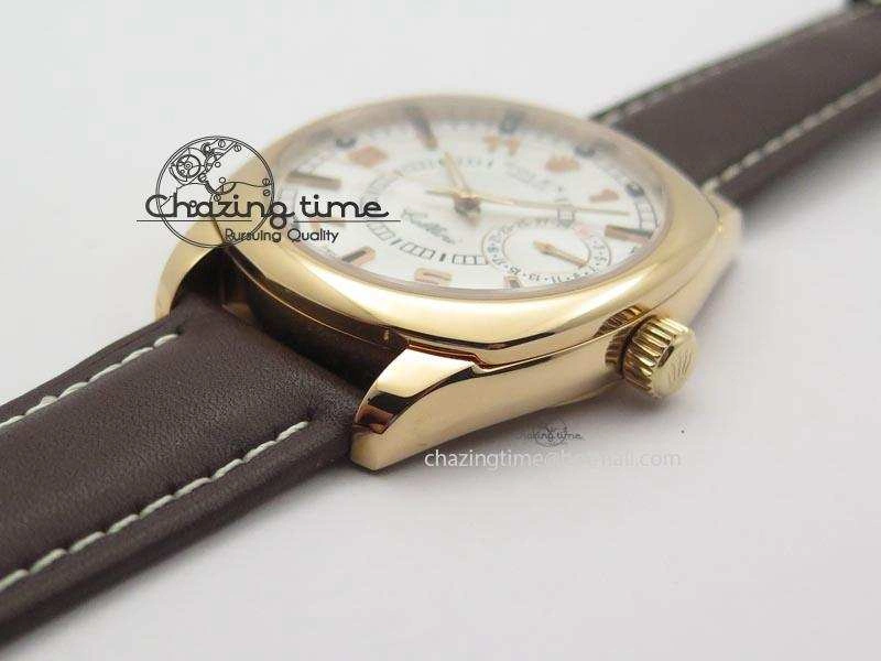 Cellini Date RG White Dial Numeral And Stick Markers On Brown Leather Strap A TravelReady 3886