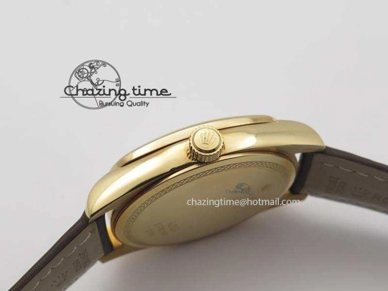 FashionForward Cellini Date RG White Dial Numeral Markers On Brown Leather Strap A 3876