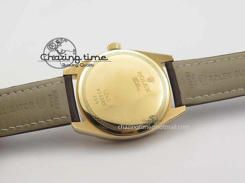 FashionForward Cellini Date RG White Dial Numeral Markers On Brown Leather Strap A 3876