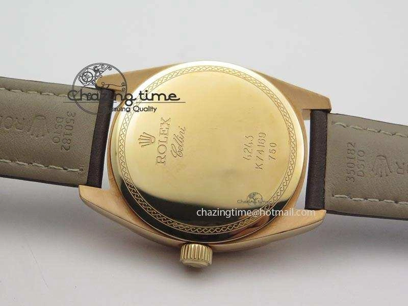 FashionForward Cellini Date RG White Dial Numeral Markers On Brown Leather Strap A 3876