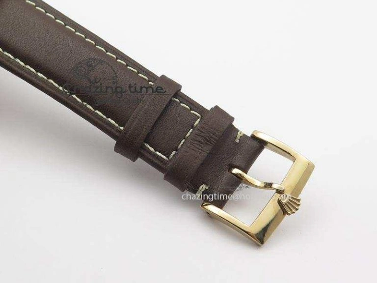 FashionForward Cellini Date RG White Dial Numeral Markers On Brown Leather Strap A 3876
