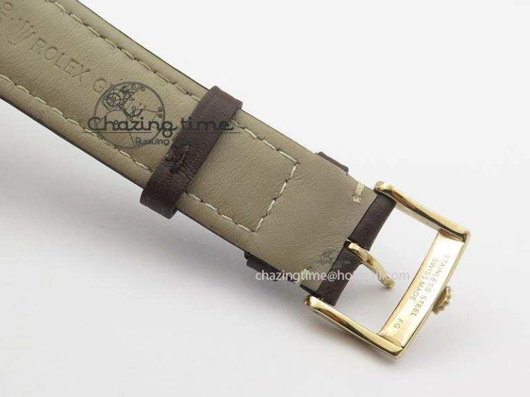FashionForward Cellini Date RG White Dial Numeral Markers On Brown Leather Strap A 3876