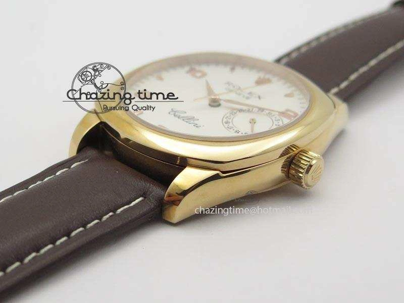 FashionForward Cellini Date RG White Dial Numeral Markers On Brown Leather Strap A 3876