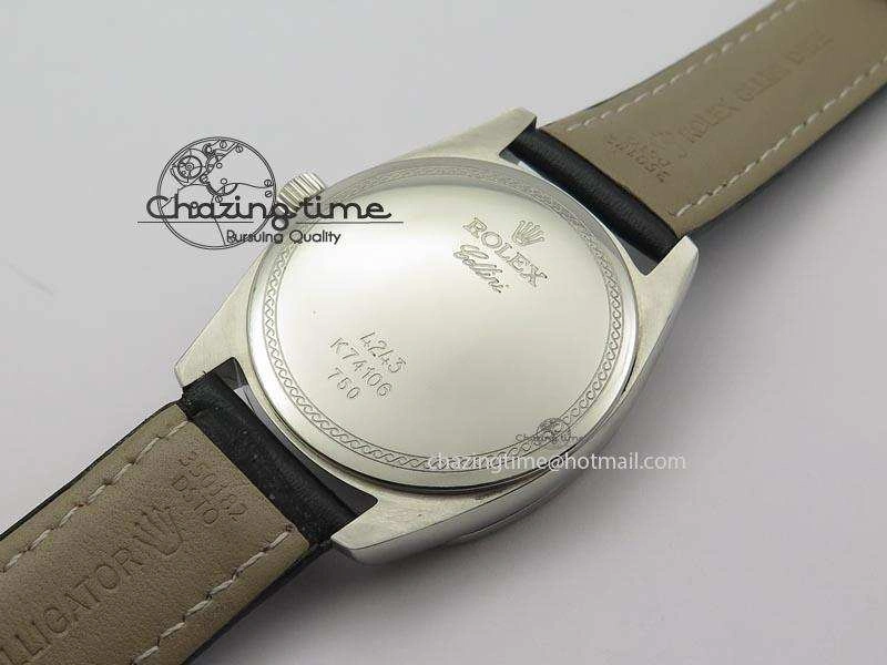 Lightweight Cellini Date SS Black Dial Numeral And Stick Markers On Black Leather Strap A 3890