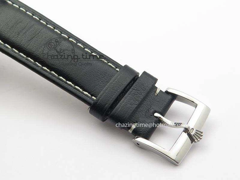 Lightweight Cellini Date SS Black Dial Numeral And Stick Markers On Black Leather Strap A 3890