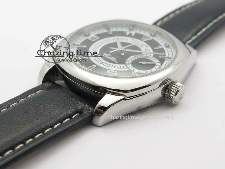 Lightweight Cellini Date SS Black Dial Numeral And Stick Markers On Black Leather Strap A 3890
