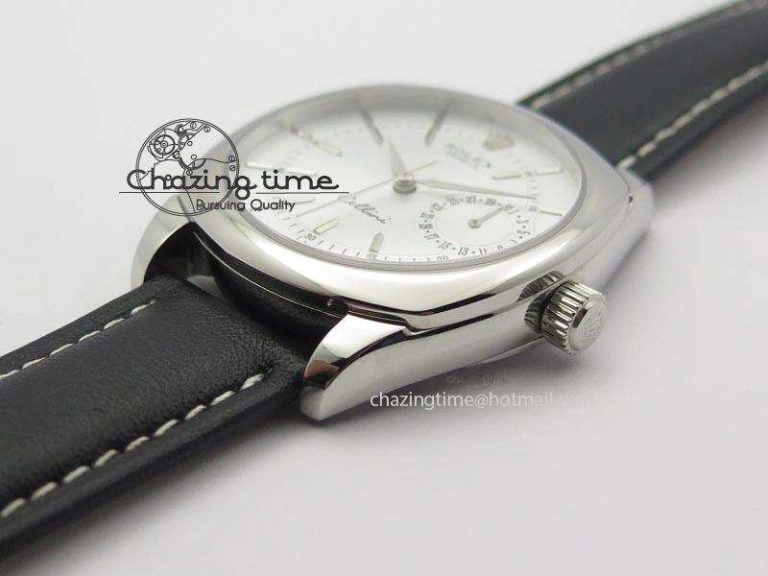 FlexibleFit Cellini Date SS Silver Stick Markers Dial On Black Leather Strap A 3887