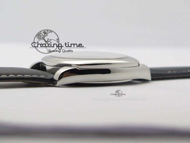Chic Cellini Date SS White Dial Numeral And Stick Markers On Black Leather Strap A 3889