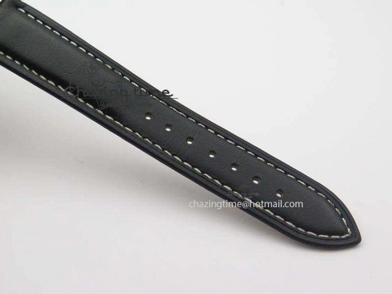 Versatile Cellini Date SS White Numeral Dial On Black Leather Strap A 3888