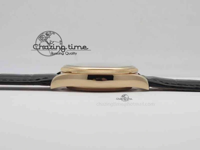 FashionForward Cellini Date VF Best Edition RG Black Dial Stick Markers On Black Leather Strap A 3723