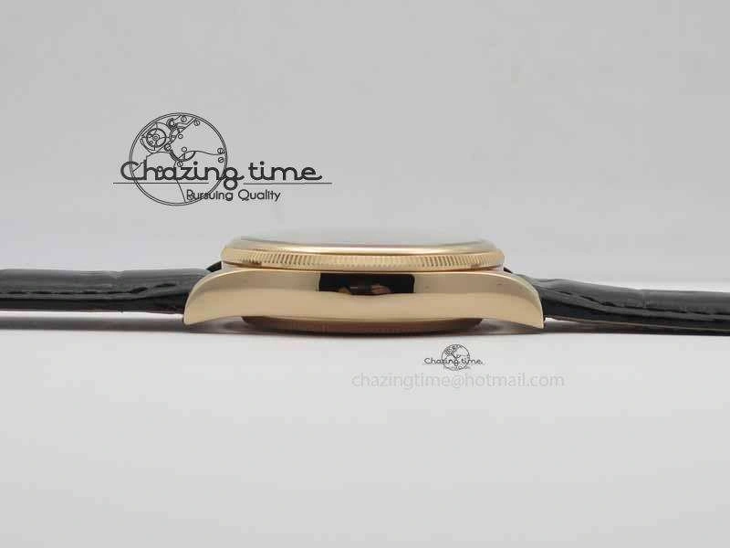 FashionForward Cellini Date VF Best Edition RG Black Dial Stick Markers On Black Leather Strap A 3723