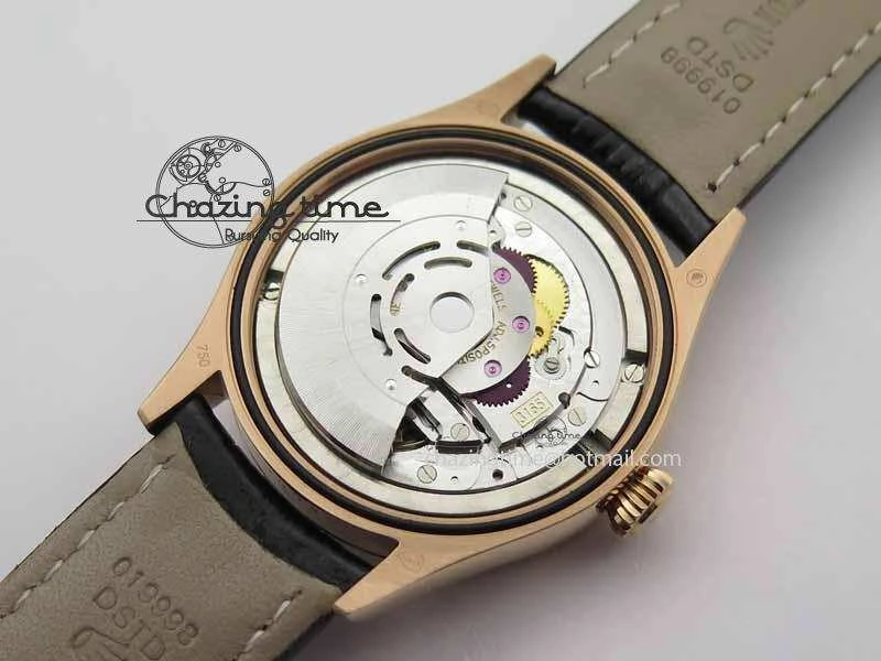 FashionForward Cellini Date VF Best Edition RG Black Dial Stick Markers On Black Leather Strap A 3723