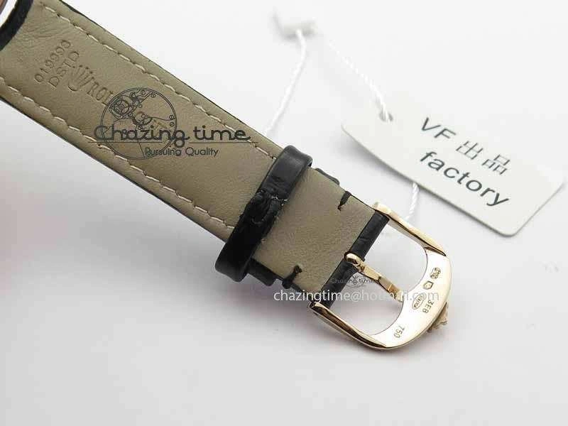 FashionForward Cellini Date VF Best Edition RG Black Dial Stick Markers On Black Leather Strap A 3723