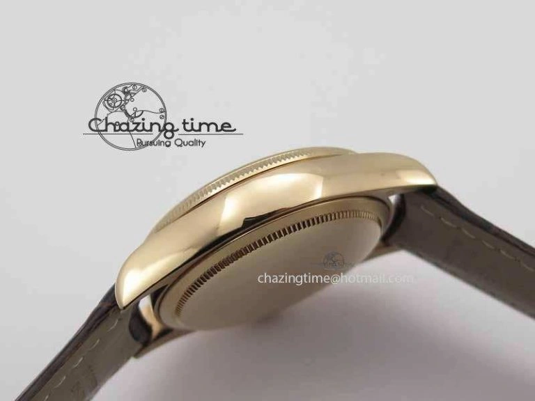 Youthful Cellini Date VF Best Edition RG White Dial Stick Markers On Brown Leather Strap A 3722