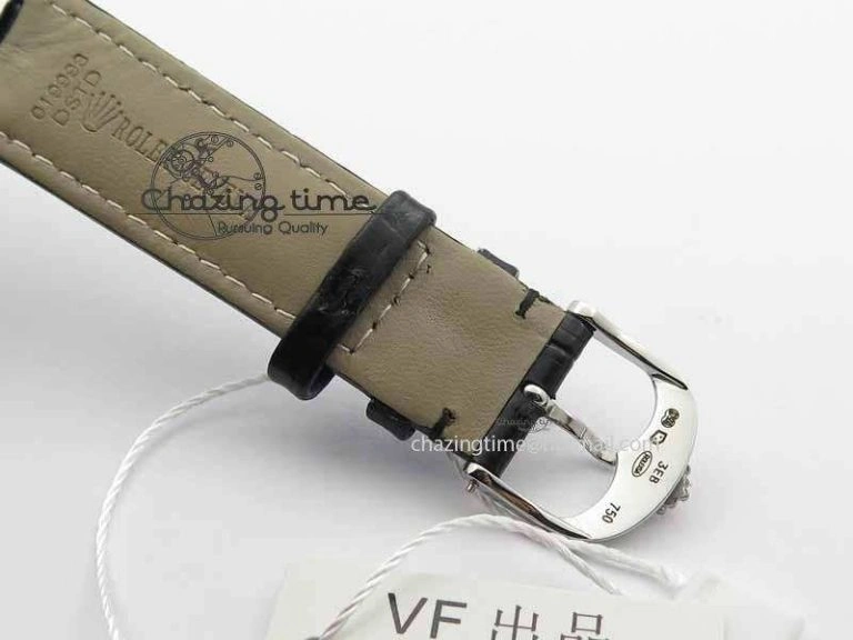 StreetReady Cellini Date VF Best Edition SS Black Dial Stick Markers On Black Leather Strap A 3725