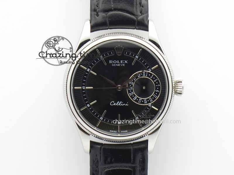 StreetReady Cellini Date VF Best Edition SS Black Dial Stick Markers On Black Leather Strap A 3725