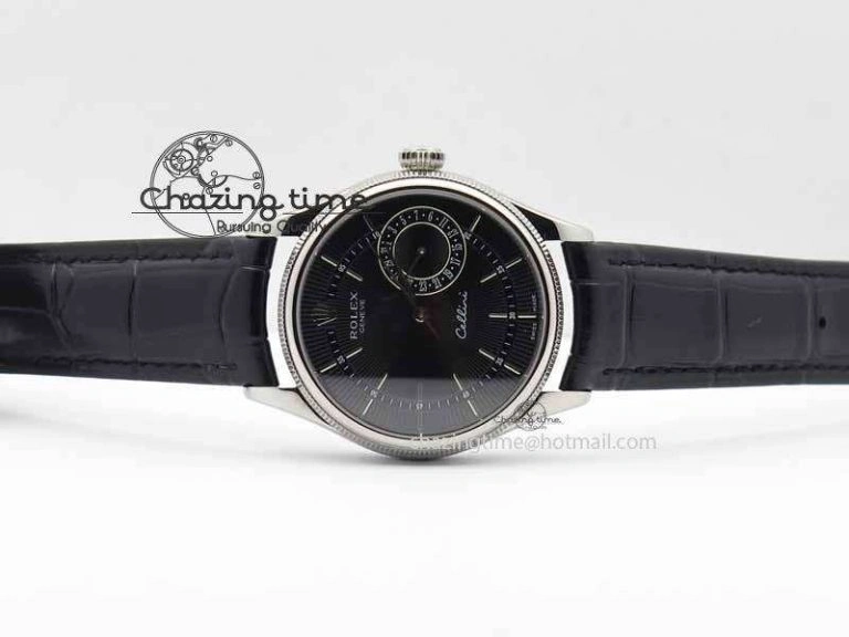 StreetReady Cellini Date VF Best Edition SS Black Dial Stick Markers On Black Leather Strap A 3725