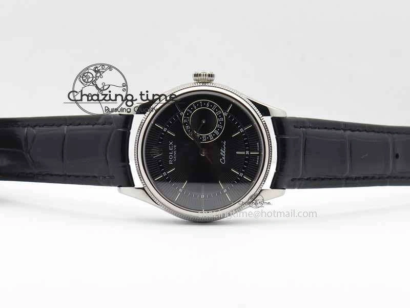 StreetReady Cellini Date VF Best Edition SS Black Dial Stick Markers On Black Leather Strap A 3725