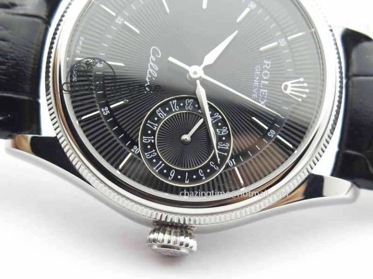 StreetReady Cellini Date VF Best Edition SS Black Dial Stick Markers On Black Leather Strap A 3725