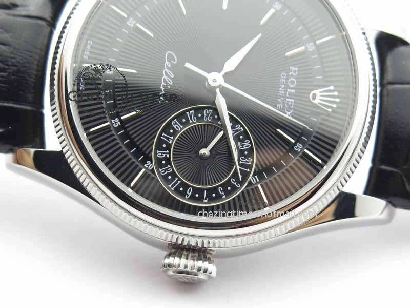 StreetReady Cellini Date VF Best Edition SS Black Dial Stick Markers On Black Leather Strap A 3725
