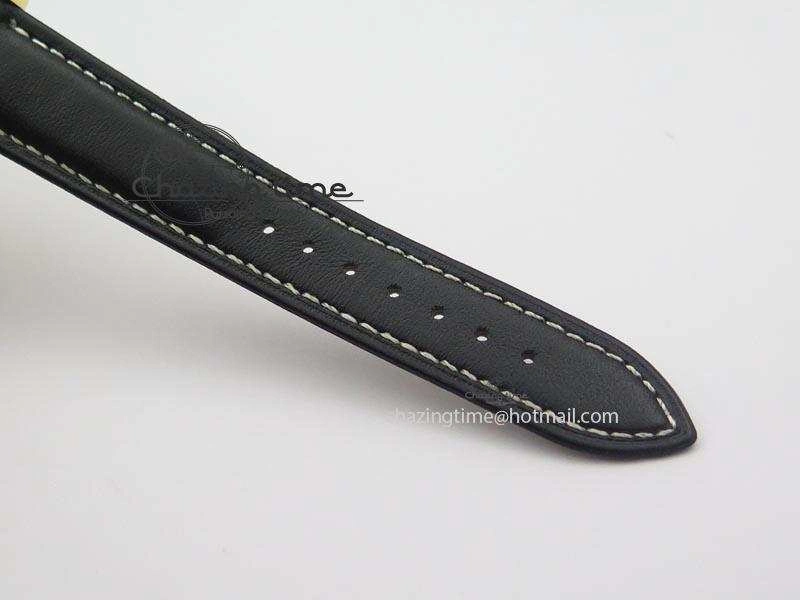Cellini Date YG Black Dial Numeral And Stick Markers On Brown Leather Strap A EasyMatch 3880