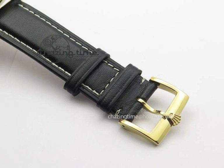 Cellini Date YG Black Dial Numeral And Stick Markers On Brown Leather Strap A EasyMatch 3880