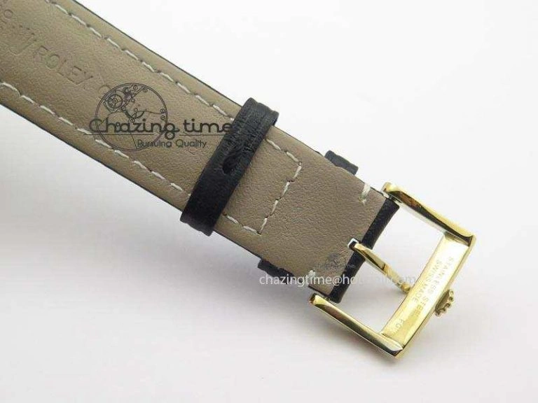 Cellini Date YG Black Dial Numeral And Stick Markers On Brown Leather Strap A EasyMatch 3880