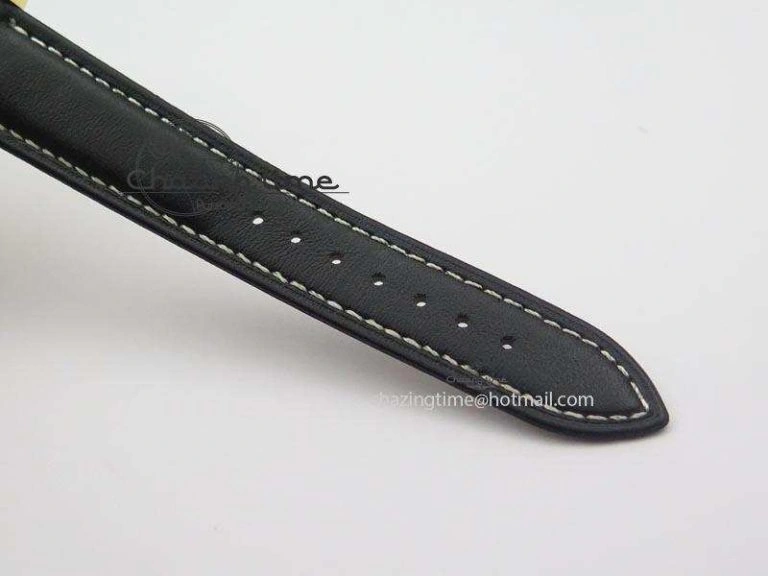 Cellini Date YG Black Dial Numeral Markers On Black Leather Strap A Bold 3879