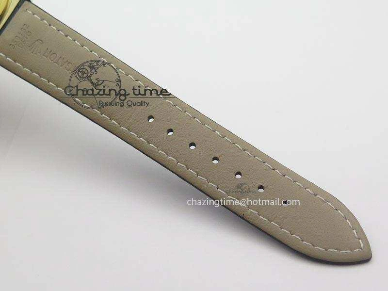 Cellini Date YG Black Dial Numeral Markers On Black Leather Strap A Bold 3879