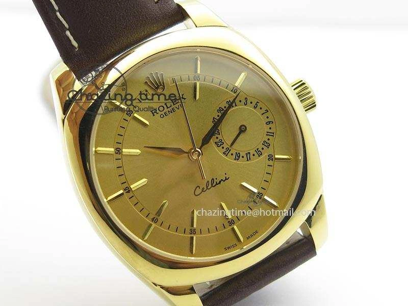 Cellini Date YG Gold Sticks Dial On Brown Leather Strap A ModernLook 3885