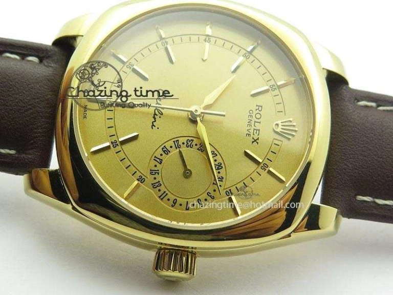 Cellini Date YG Gold Sticks Dial On Brown Leather Strap A ModernLook 3885
