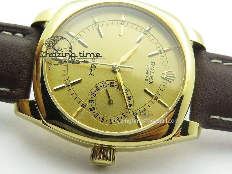 Cellini Date YG Gold Sticks Dial On Brown Leather Strap A ModernLook 3885