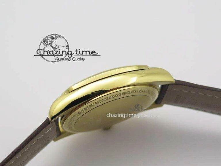 WeatherProof Cellini Date YG White Dial Numeral And Stick Markers On Brown Leather Strap A 3882
