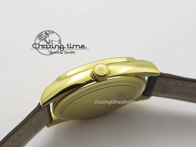 Cellini Date YG White Numeral Dial On Brown Leather Strap A TravelReady 3883