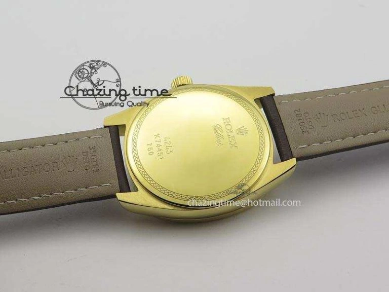 Cellini Date YG White Numeral Dial On Brown Leather Strap A TravelReady 3883