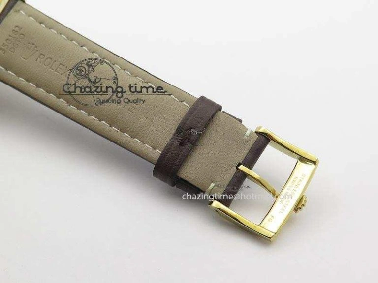 Cellini Date YG White Numeral Dial On Brown Leather Strap A TravelReady 3883