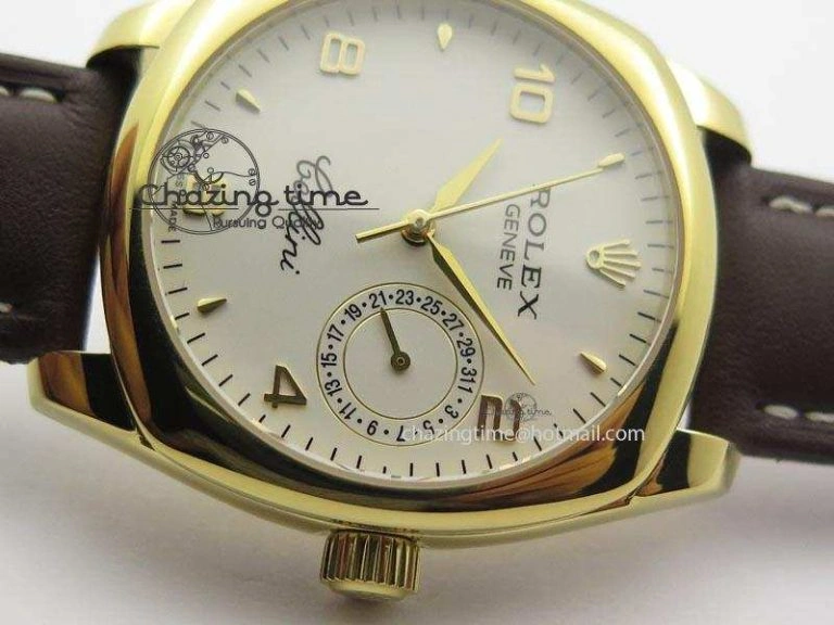 Cellini Date YG White Numeral Dial On Brown Leather Strap A TravelReady 3883