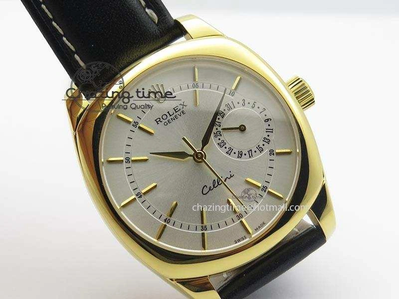 Cellini Date YG White Stick Dial On Black Leather Strap A Practical 3881