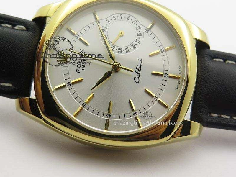 Cellini Date YG White Stick Dial On Black Leather Strap A Practical 3881