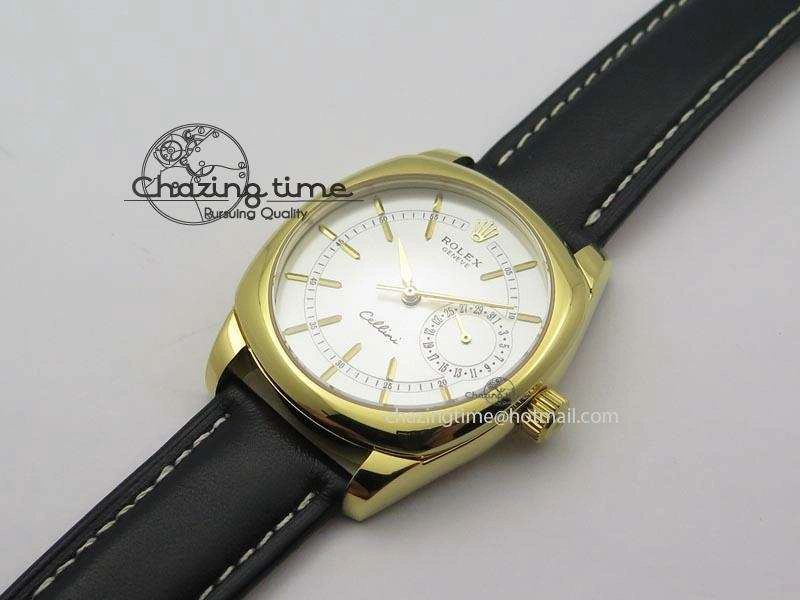 Cellini Date YG White Stick Dial On Black Leather Strap A Practical 3881