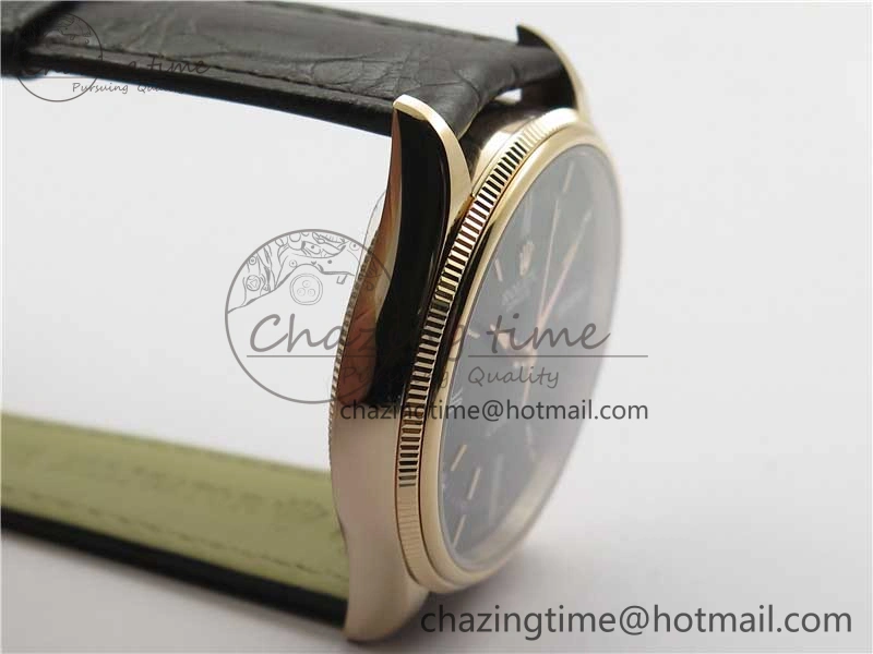 RelaxedFit Cellini RG KZF 1:1 Best Edition Black Dial on Brown Leather Strap SA 2777